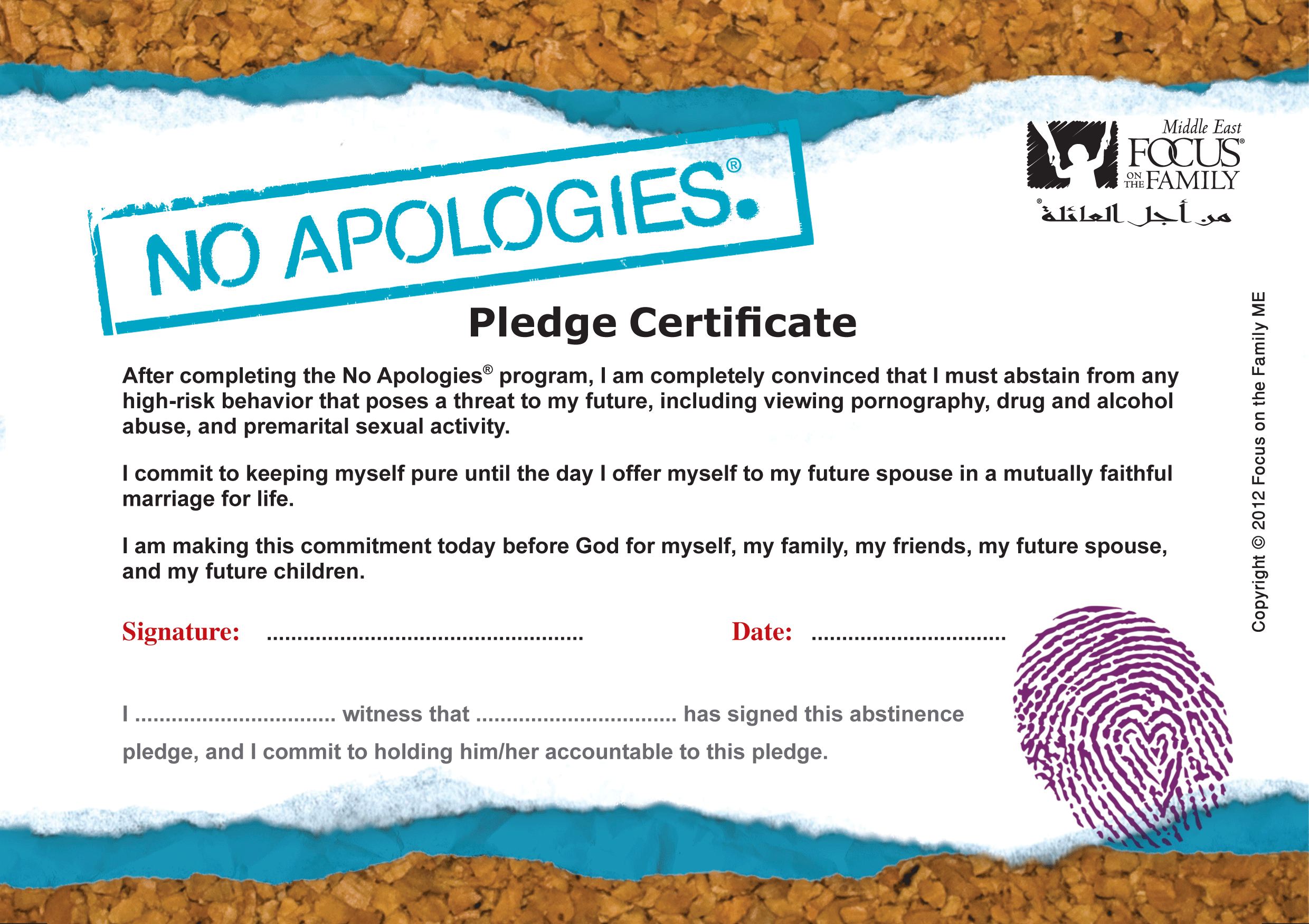 pledge certificate